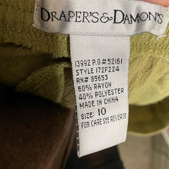 DRAPERS &• DAMON'S size small in shirt and size 10 in pants green set - Picture 7 of 7